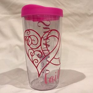 Wine glass sippy cup for breast cancer